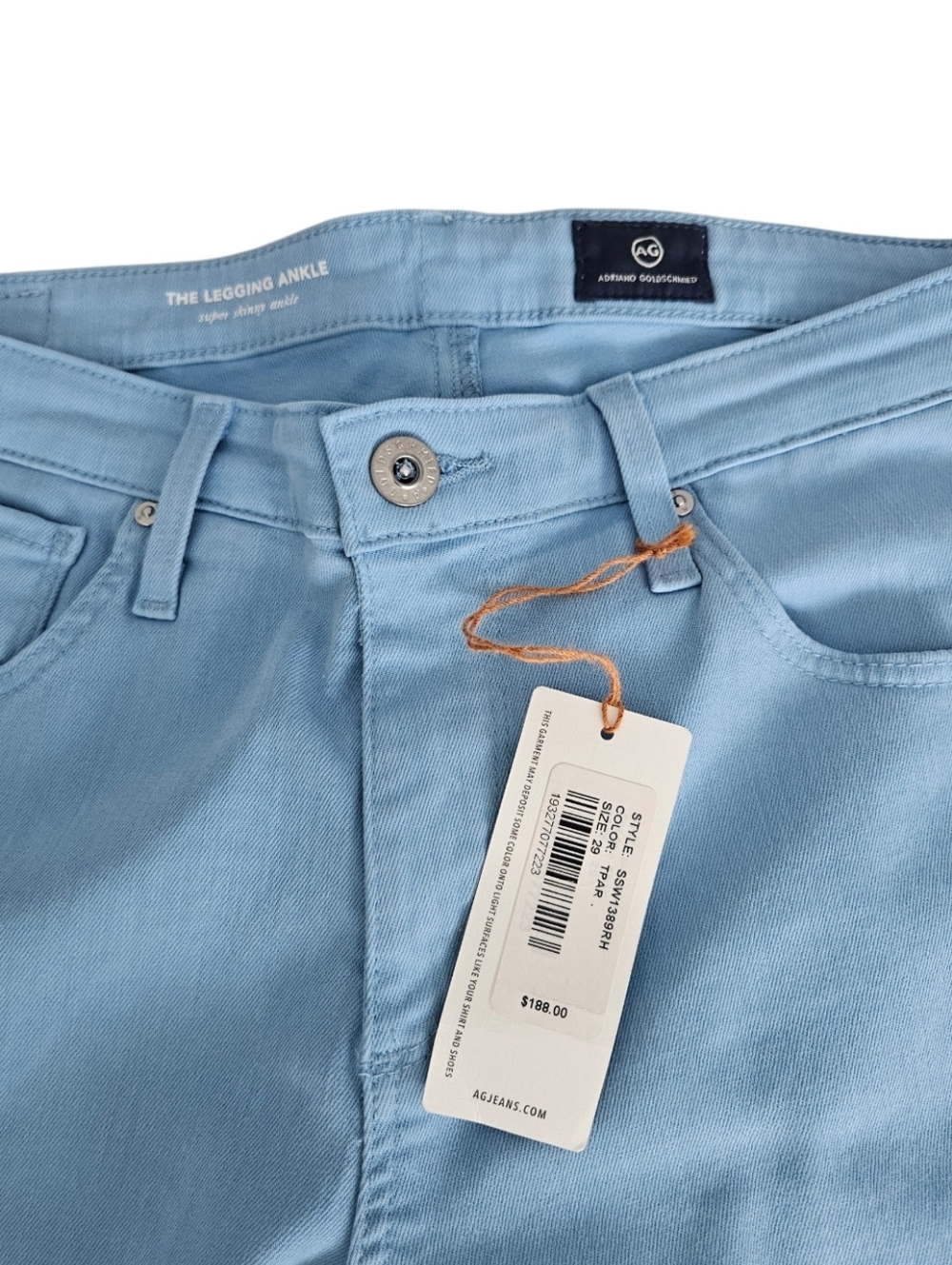NWT AG Adriano Goldschmied Light Blue Sky Skinny Jeans Size 29 - Picture 4 of 10